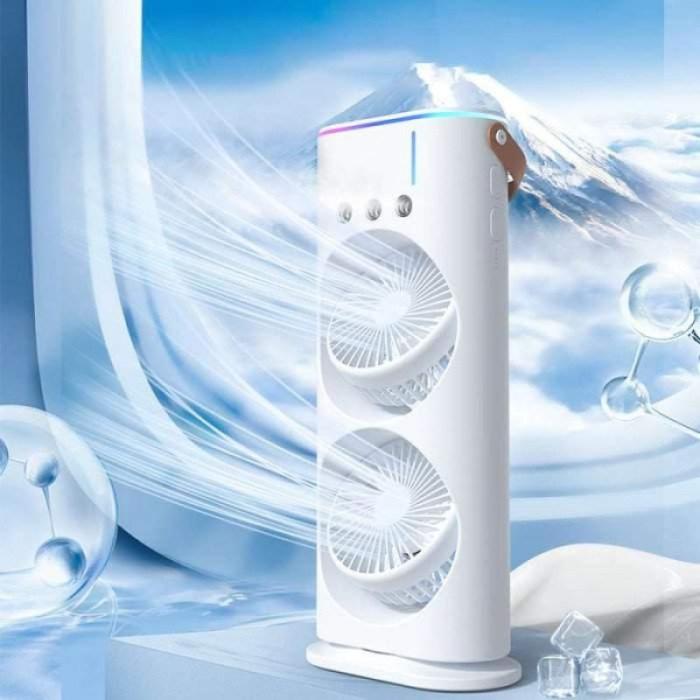 Double Cooler Fan USB Rechargeable